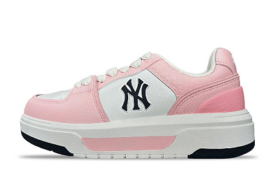 MLB Chunky Liner Pink Shadow Trend Trail Abrasion Resistant Low Top Skateboard Shoes Women's Pink White