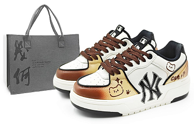 MLB Chunky Liner Abrasion Resistant Low Top Skateboard Shoes Unisex Beige Brown
