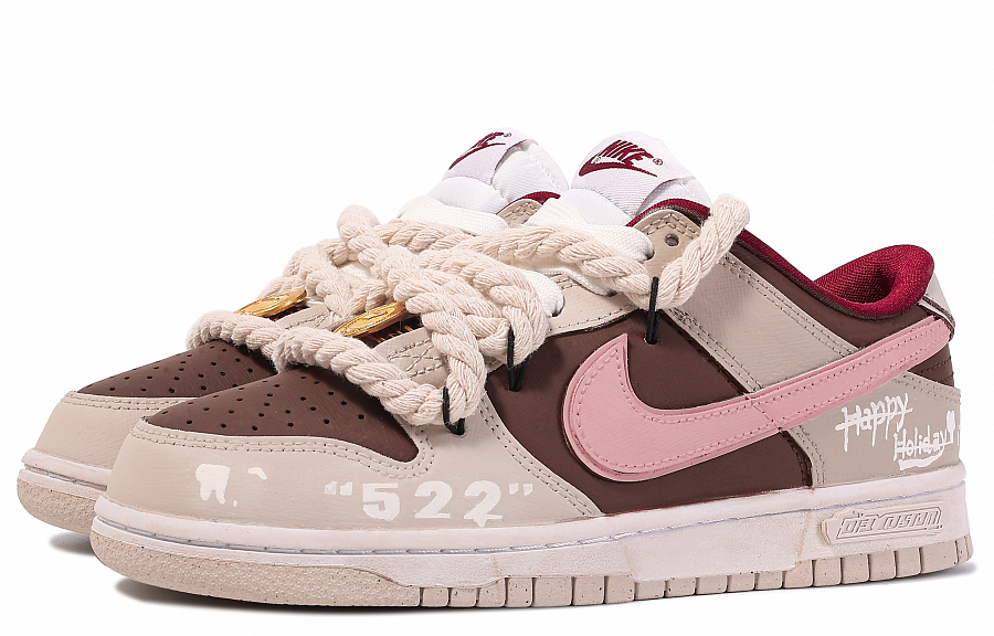 Nike Dunk Low Top Skateboard Shoes Women's Beige Brown Pink купить в интернет-магазине Yoocart с быстрой доставкой по России.