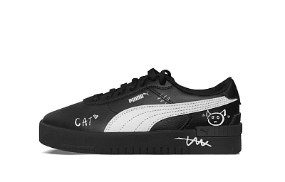 PUMA JOLA Slip Resistant Low Top Skateboard Shoes Women's Black White
