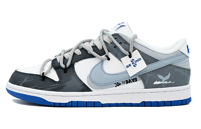 Nike Dunk Low-Top Skateboard Shoes Men's Gray Blue