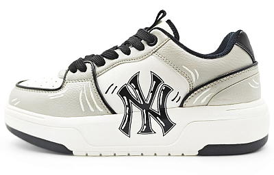 MLB Chunky Liner Abrasion Resistant Low Top Skateboard Shoes Unisex Cream Gray