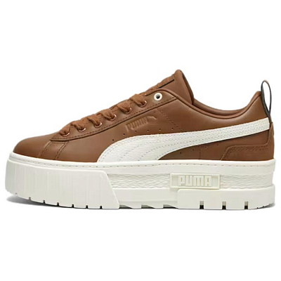 PUMA Mayze Abrasion Resistant Low Top Skateboard Shoes Women's Brown