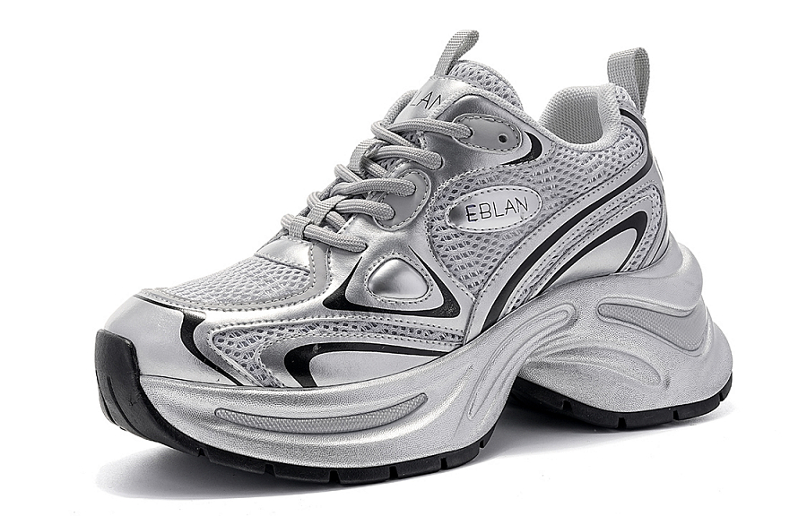 EBLAN Height Increasing Low-Top Chunky Sneakers Women's Silver купить в интернет-магазине Yoocart с быстрой доставкой по России.