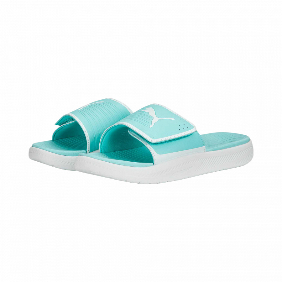 PUMA Quick Dry Cushioning Slide Slippers Men's Cyan White купить в интернет-магазине Yoocart с быстрой доставкой по России.