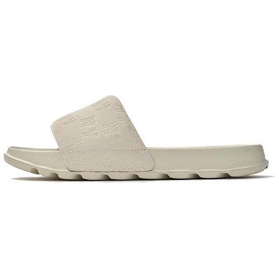 MLB MONOGRAM Series New York Yankees Team Slip Resistant Abrasion Resistant Slide Slippers Unisex Heather Gray Sand