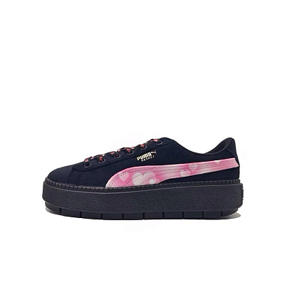 PUMA Platform Trace Slip-Resistant Low-Top Skateboard Shoes Women's Black Pink