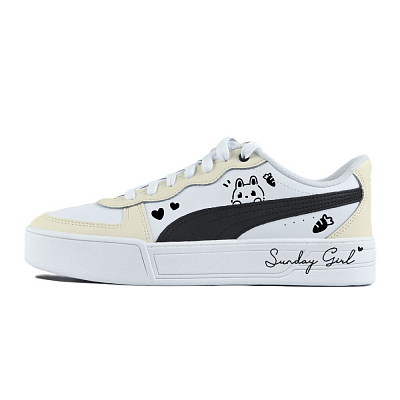 PUMA Skye Abrasion Resistant Balance Low Top Skateboard Shoes Women's Light Yellow