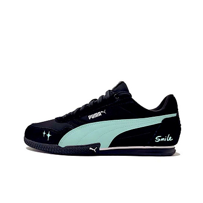 PUMA BELLA DONNA Heartbeat Trajectory MH Project Cushioning And Breathable Low Top Casual Shoes Women's Black Cyan