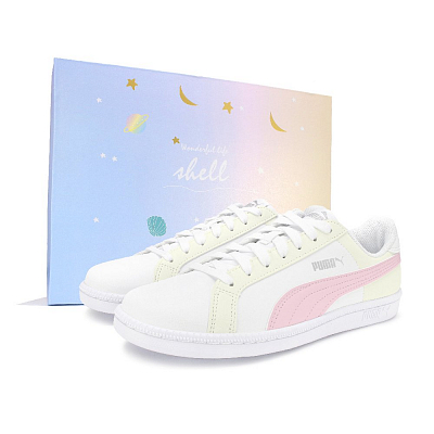 PUMA Smash Low Top Skateboard Shoes Unisex Yellow Pink