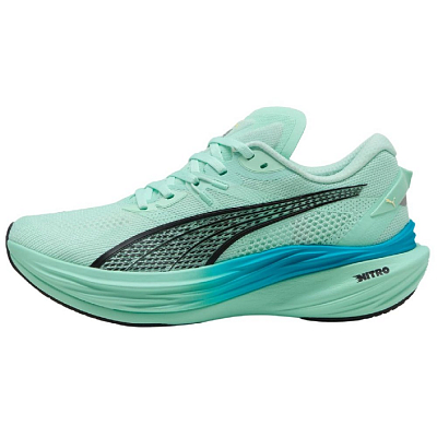 PUMA Deviate NITRO 3 Abrasion Resistant Low Top Running Shoes Unisex Green Blue