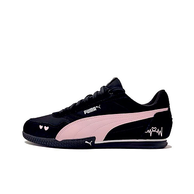 PUMA BELLA DONNA Heartbeat Trajectory MH Project Cushioning And Breathable Low Top Casual Shoes Women's Black