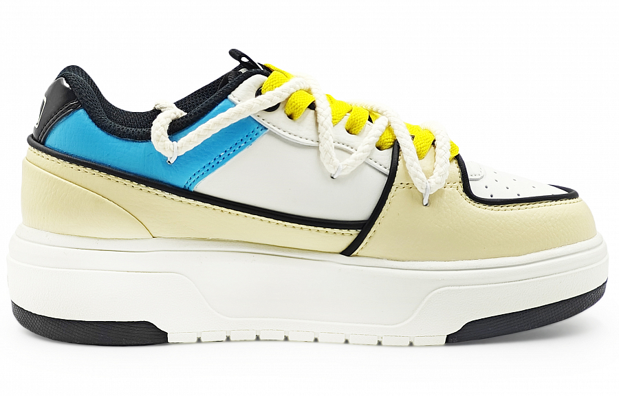 MLB Chunky Liner Abrasion Resistant Low Top Skateboard Shoes Unisex Beige Blue купить в интернет-магазине Yoocart с быстрой доставкой по России.