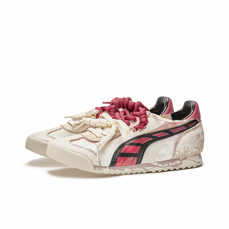 PUMA Roma Og Nylon Cushioning, Slip Resistant, And Abrasion Resistant Low Top Training Shoes Unisex Beige Brown Red купить в интернет-магазине Yoocart с быстрой доставкой по России.