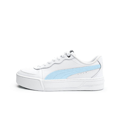 PUMA Skye Octopus Party, Glamor Sky Blue Slip Resistant Low Top Skateboard Shoes Women's White Blue