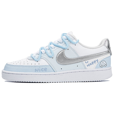 Nike Court Vision 1 Low Low-Top Skateboard Shoes Women's White Pink