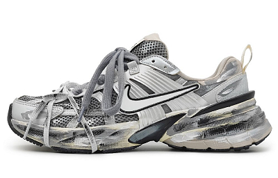 Nike V2K Run Slip-Resistant Low-Top Running Shoes Women's Silver