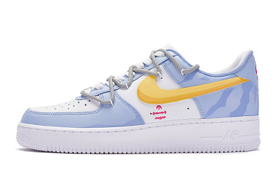 Nike Air Force 1 Low 811 Manufacturing Low Top Skateboard Shoes GS White Purple Yellow
