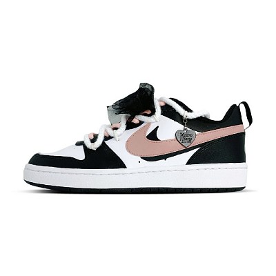 Nike Court Borough Skateboard Shoes Women's Low-Top Black White