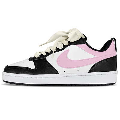Nike Court Borough Low 2 Anti-Slip Wear-Resistant Low-Top Skateboard Shoes GS Pink Black
