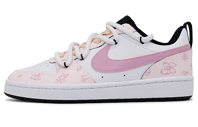 Nike Court Borough Pink Barbie Non-slip Lightweight Low-Top Skateboard Shoes GS Rose