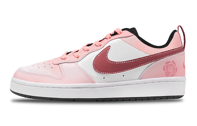 Nike Court Borough Low 2 Lightweight And Breathable Low Top Skateboard Shoes GS Pink