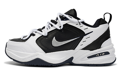 Nike Air Monarch 4 Anti Slip Wear Resistant Low Top Chunky Sneakers Unisex Black White