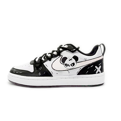 Nike Court Borough 2 Low-Top Skateboard Shoes GS Black White