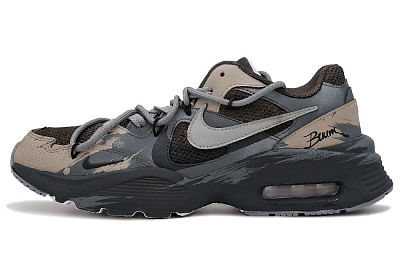Nike Air Max Fusion Anti-Slip Wear-Resistant Low-Top Running Shoes Unisex Black Brown