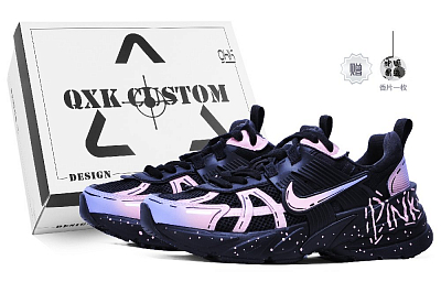 Nike V2K Run Slip Resistant And Breathable Low top Running Shoes Women's Black Pink