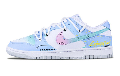 Nike Dunk Time Traveler Low-Top Skateboard Shoes Men's Blue Pink