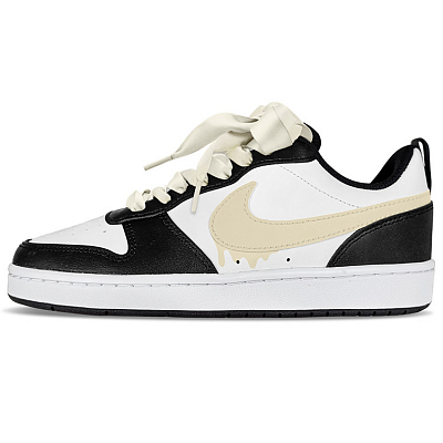 Nike Court Borough Low 2 Anti-Slip Wear-Resistant Low-Top Skateboard Shoes GS Beige