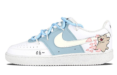 Nike Court Vision Oh Slip Resistant Shock Absorbers Low Top Skateboard Shoes Men's Blue White
