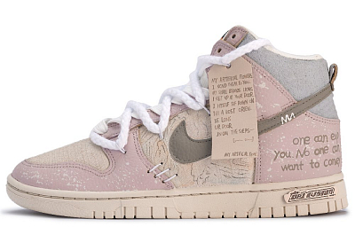 Nike Dunk Skateboard Shoes Women's High top Pink/Gray