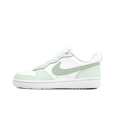 Nike Court Borough Low 2 Spring Dew, Amber Anti Slip Wear Resistant Low Top Skateboard Shoes GS Green White