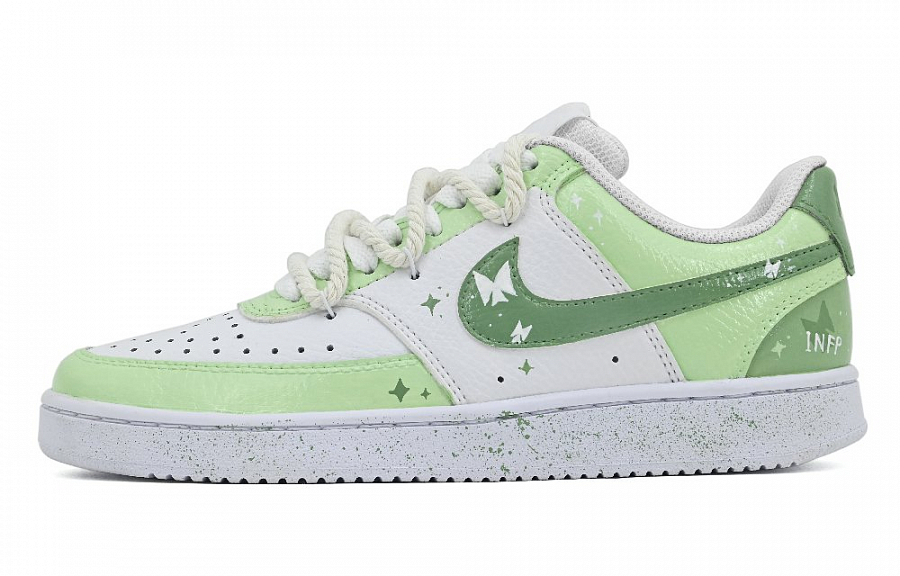 Nike Court Vision 1 Low-Top Skateboard Shoes Women's White Green купить в интернет-магазине Yoocart с быстрой доставкой по России.