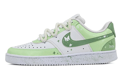 Nike Court Vision 1 Low-Top Skateboard Shoes Women's White Green