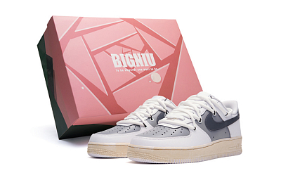 Nike Air Force 1 LE Air Force 1 Slip Resistant Cushioning Abrasion Resistant Low Top Skateboard Shoes GS Gray