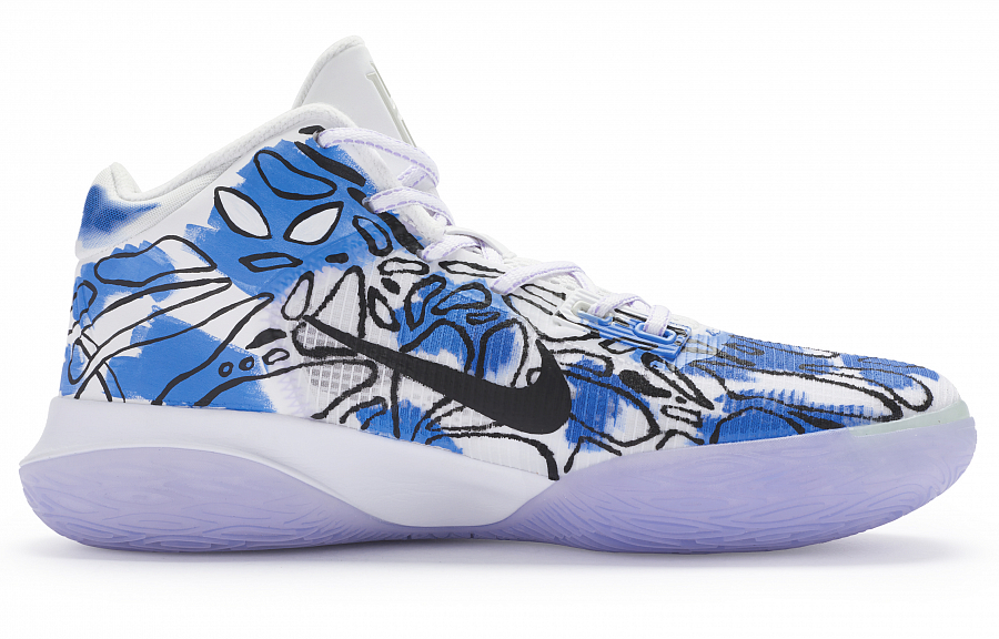 Nike Flytrap 4 EP Slip-Resistant Cushioning Abrasion-Resistant Mid-Top Basketball Shoes Men's Blue Black White купить в интернет-магазине Yoocart с быстрой доставкой по России.