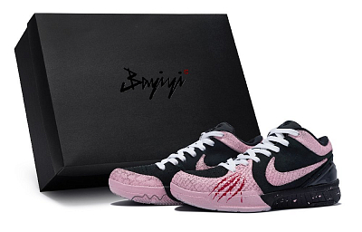 Nike Zoom Kobe 4 Basketball Shoes Unisex Low-Top Pink/Black