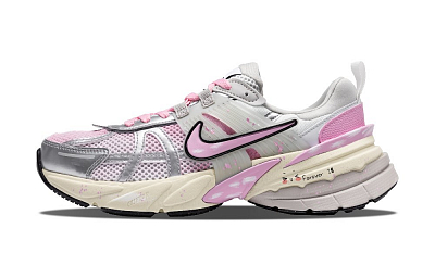 Nike V2K Run Slip-Resistant Low-Top Casual Running Shoes Women's Silver Pink