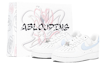 Nike Air Force 1 Slip-Resistant Low-Top Skateboard Shoes Unisex Blue