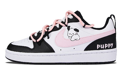 Nike Court Borough Maltese Non-slip Lightweight Low-Top Skateboard Shoes Women's Black White