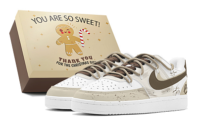 Nike Court Vision 1 Heart Firework Low Top Skateboard Shoes Men's Yellow Brown