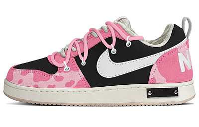Nike Court Borough PRM Low-Top Skateboard Shoes Women's Pink Black