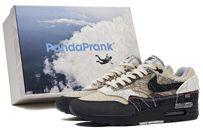 Nike Air Max 1 Panda Mischief Preppy Jumping Special Box Wear-Resistant Low-Top Casual Shoes Men's Beige Black
