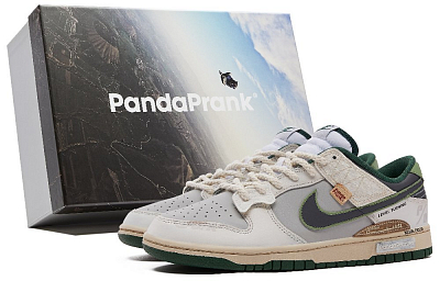 Nike Dunk Anti-Slip And Wear-Resistant Lightweight Low-Top Skateboard Shoes Unisex Black Gray Green