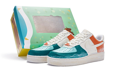 Nike Air Force 1 Low 811 Manufacturing Low Top Skateboard Shoes GS Blue White Orange