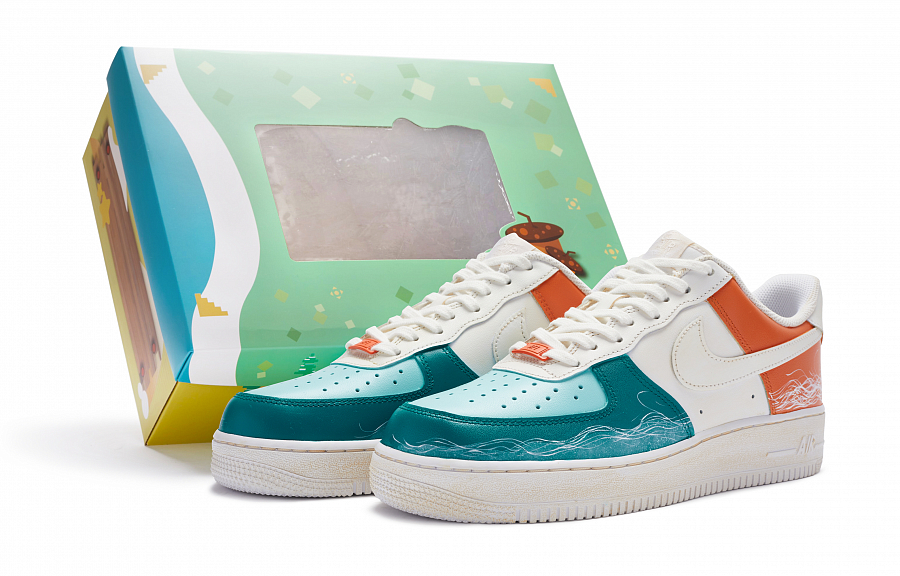 Nike Air Force 1 Low 811 Manufacturing Low Top Skateboard Shoes GS Blue White Orange купить в интернет-магазине Yoocart с быстрой доставкой по России.
