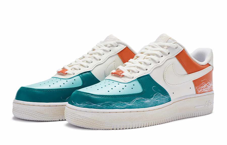 Nike Air Force 1 Low 811 Manufacturing Low Top Skateboard Shoes GS Blue White Orange купить в интернет-магазине Yoocart с быстрой доставкой по России.